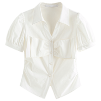  FANSILANEN/范思蓝恩 蝴蝶结装饰 女士衬衫 白色 XS