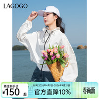 La·go·go LAGOGO宽松外套女拉谷谷2025春夏新款抽绳百搭上衣 本白色