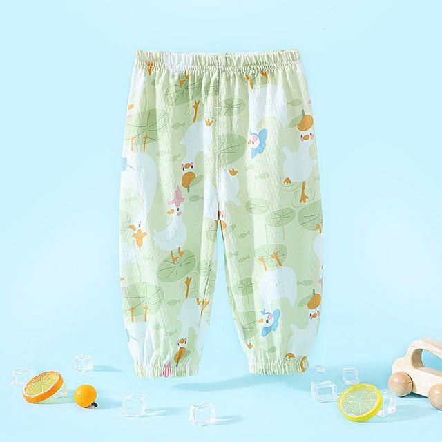 木木屋 儿童防蚊裤夏季薄款 【A类 纯棉】绿天鹅 80cm