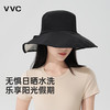 VVC 双面防晒帽女夏季大帽檐户外防紫外线遮阳帽圆顶帽wz 眼眸黑+黑条纹