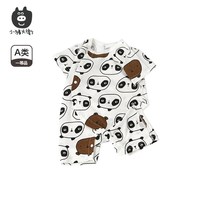 小猪大卫 PECODAVID新生婴儿纯棉连体衣夏A类无骨对开爬服男女宝宝薄款哈衣 hello熊猫