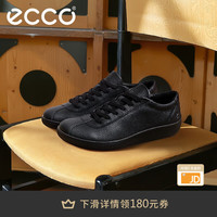 ecco 男士时尚牛皮休闲鞋 柔酷零点537764 黑色 40