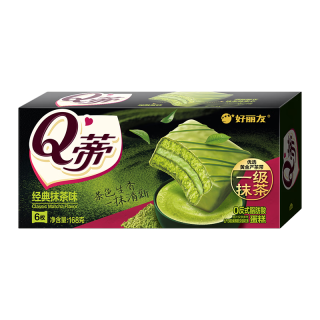 今日必买：好丽友 新款来袭 Q蒂蛋糕 清新一级抹茶味 6枚 168g