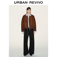  URBAN REVIVO 简约通勤 女士阔腿裤 黑色 S