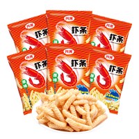 四洲 虾条解馋小零食原味休闲食品小吃办公室虾味条零食解闷80克*6