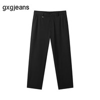 gxgjeans 超值 美式简约休闲舒适宽松长裤 黑色