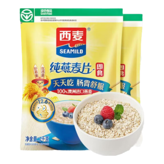 西麦 即食纯燕麦片 1kg*2袋+赠105g/袋