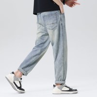  POUILLY LEGENDE/布衣传说 宽松锥形 男士牛仔裤 蓝色12216 31