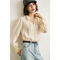 LILY 女士玫瑰花朵雪纺衬衫