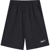 鸿星尔克儿童裤子中大童男童运动裤针织舒适儿童运动裤 正黑 160