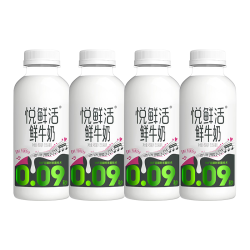 君乐宝 悦鲜活鲜牛奶 450ml*4瓶低温鲜奶生牛乳巴氏杀菌乳源头直发包邮