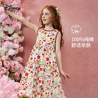 迪士尼 清仓！夏季儿童油画印花 纯棉碎花连衣裙