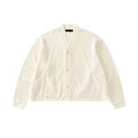 RESTICK STYLEM 男士绞花肌理羊毛混纺针织毛衣开衫外套