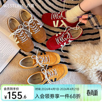 西遇 复古德训鞋休闲板鞋 红色