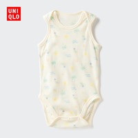 优衣库 婴幼儿宝宝网眼包臀衣/无袖1件装婴儿衣服连体衣481764 40 奶油色 90cm