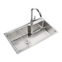 九牧 304加厚不锈钢大容量洗菜盆洗碗池龙头套餐 拉丝耐磨款 大单槽75*45cm 赠配件+龙头