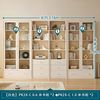 林氏家居 林氏木业 白色奶油风窄款书柜 带玻璃门落地收纳展示柜 0.6m*2+1.0m*2
