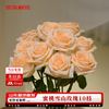 京东鲜花 蜜桃雪山 玫瑰花 10枝 50-55cm