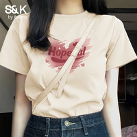 班尼路 S&K 女士纯棉宽松短袖T恤 2026年夏季新款