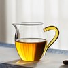 绿昌明 耐热玻璃公道杯 380ml 黄把