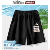  TONLION/唐狮 休闲薄款 儿童短裤 黑色18口袋熊猫K【身高+10拍】 110