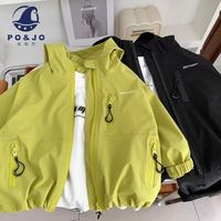 皮偌乔 男童冲锋衣外套2026春秋款儿童休闲连帽上衣小男孩帅气外套