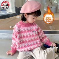 百亿补贴：史努比 女童秋冬装儿童毛衣加厚新款女宝宝套头衫中小童洋气针织衫