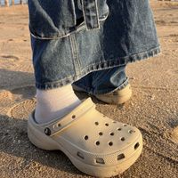 百亿补贴：crocs 云朵 洞洞鞋女鞋增高厚底沙滩运动凉拖鞋206750-2Y2