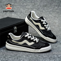 大嘴猴 黑色板鞋男鞋2026春季新款网面透气复古德训鞋男士款休闲鞋