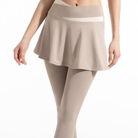 QITA 拼色高腰遮臀假两件瑜伽服运动裙裤10215503743163