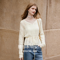  X.YING/香影 镂空v领 女士针织开衫