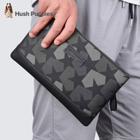 暇步士 手拿包男士帆布包大容量手抓包青年休闲时尚夹包信封包手包男包 灰黑色小号