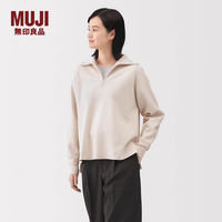 MUJI/無印良品 半拉链设计 女士毛衣 米白色 L (165/88A)