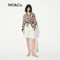  MO&Co./摩安珂 微皱感格纹 女士衬衣