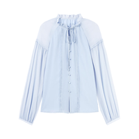  CHIU·SHUI/秋水伊人 木耳边V领 女士衬衫