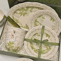 白朔 碗具套装碗盘餐具整套简约高级陶瓷釉下彩餐具套装乔迁家用 2人食带汤碗 9件套