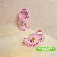 crocs 贝雅卡骆班儿童洞洞鞋沙滩鞋男女童包头拖鞋/207018 芭蕾粉/糖果粉-6TG 34(205mm)