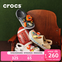crocs 中性沙滩洞洞鞋 205089-066 黑色/白色 41