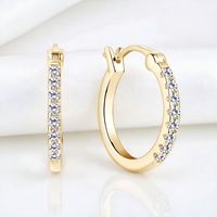 XIYOOMI 时尚莫桑石耳圈耳环 S925纯银 金色