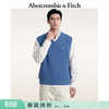 Abercrombie & Fitch 经典小麋鹿图案美利奴羊毛混纺软糯针织背心26春夏男装120-6003 海军蓝