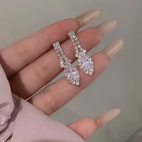 半日逅屿 巨百搭 日韩精致微镶闪钻气质水滴耳环时尚新款爆款简约通勤耳饰 水滴耳环