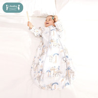 ibaby 英伦宝贝恒温纱布婴儿一体式睡袋 儿童防踢被春夏季宝宝U型睡袋E 两层纱-踏歌熹象 73码