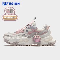 移动端：FILA FUSION 斐乐潮牌硬糖鞋女鞋秋冬款厚底增高黑色通勤鞋运动鞋