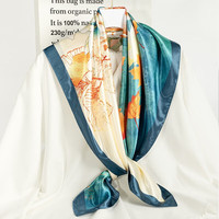 达芬奇密码 女士缎面丝巾（拍2件32）琉璃花界 蓝色