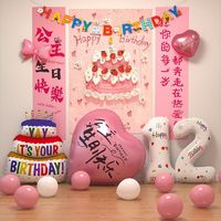 寻年味 生日快乐场景布置装饰挂布 男女孩儿童氛围仪式感背景拍照道具条幅