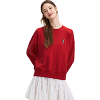 Semir/森马 迪士尼合作系列 女士卫衣 中国红60660 M 宽松版,拍小一码