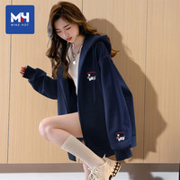 MH 女士连帽卫衣 2026春秋新款学院风薄款宽松慵懒风