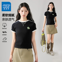 真维斯 新款设计感条杠短袖女