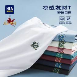 海澜之家 凉感抗菌防螨 男士短袖T恤 2XL 185/100A 165~180斤 漂白M3