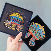 1 国博凤冠冰箱贴孝端皇后九龙九凤北京故宫博物院文创纪念品伴手礼 九龙九凤冠冰箱贴-金属款+木质款（一套）